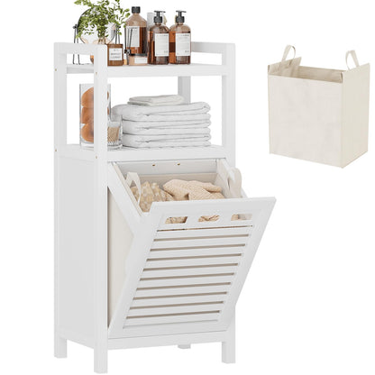 Tilt Out Laundry Hamper Cabinet with Storage