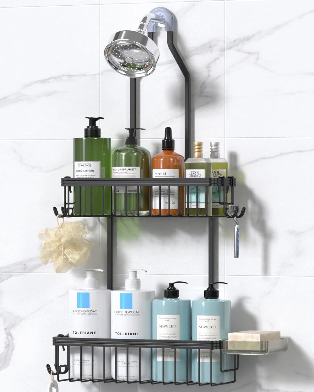 YASONIC Never Rust Hanging Shower Caddy Aluminum Organizer