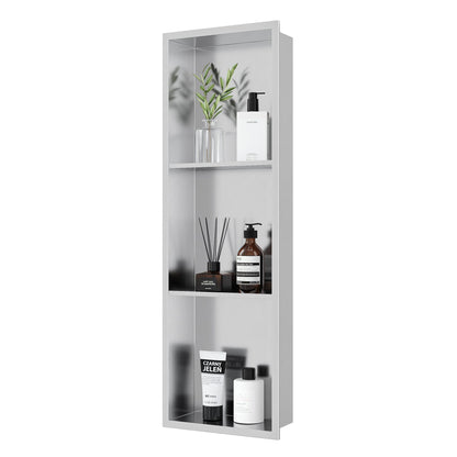Three-Tier Stainless Recessed Shower Wall Niche