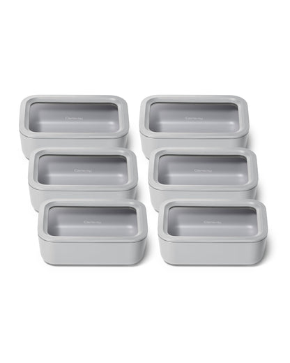 Glass Food Storage Set Ceramic Coated Lids Microwave Safe