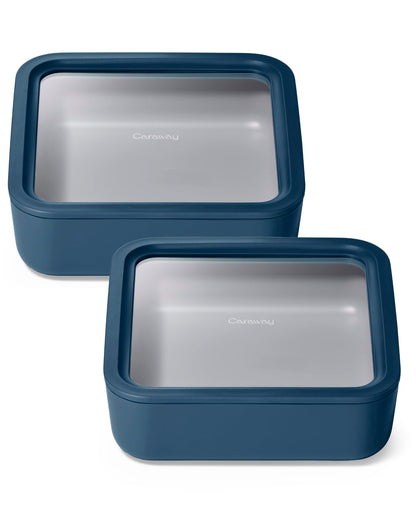 Glass Food Storage Set Ceramic Coated Lids Microwave Safe