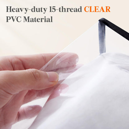 Clear Clothes Storage Bags 45L Zipper Bedding Organizer