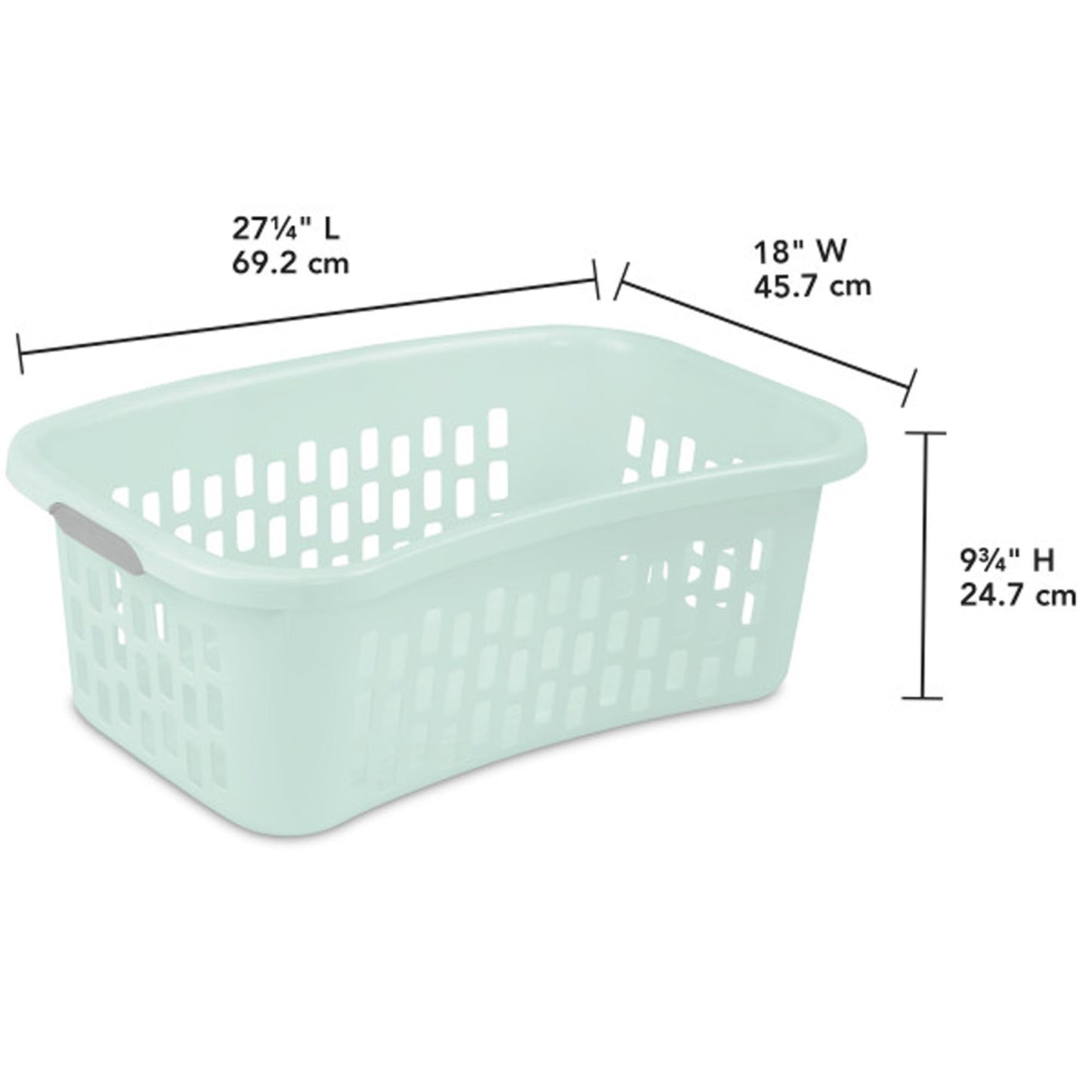 Stackable Plastic Laundry Basket with Handles 1 5 Bushel Capacity