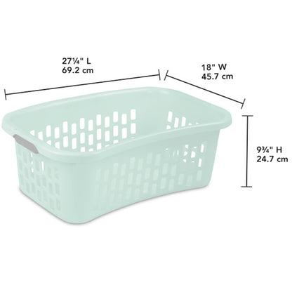 Stackable Plastic Laundry Basket with Handles 1 5 Bushel Capacity