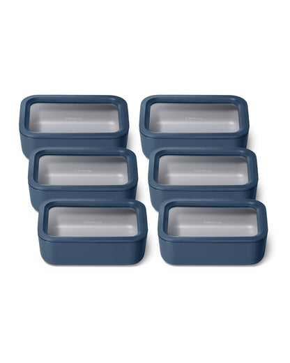 Glass Food Storage Set Ceramic Coated Lids Microwave Safe