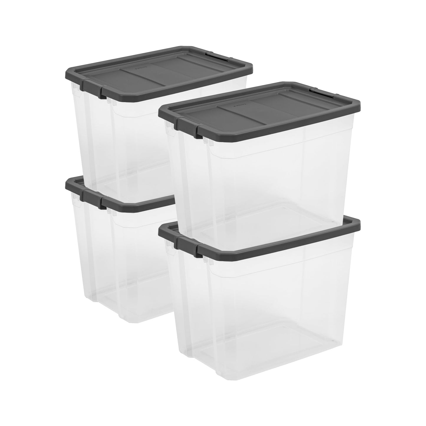 Stackable Clear Storage Bins with Latching Lids