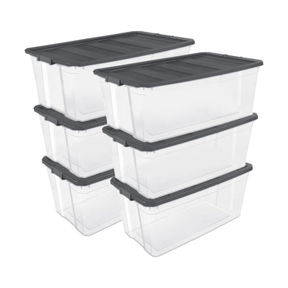 Stackable Clear Storage Bins with Latching Lids