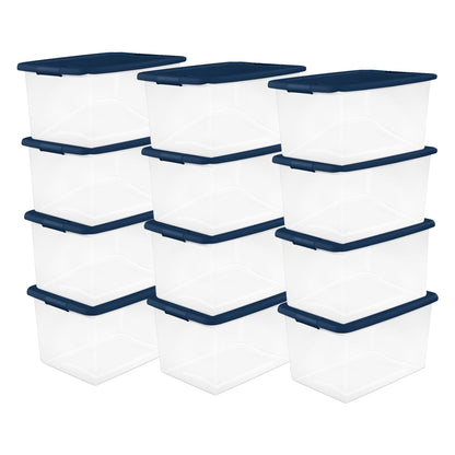64QT Stackable Clear Storage Bins with Lids