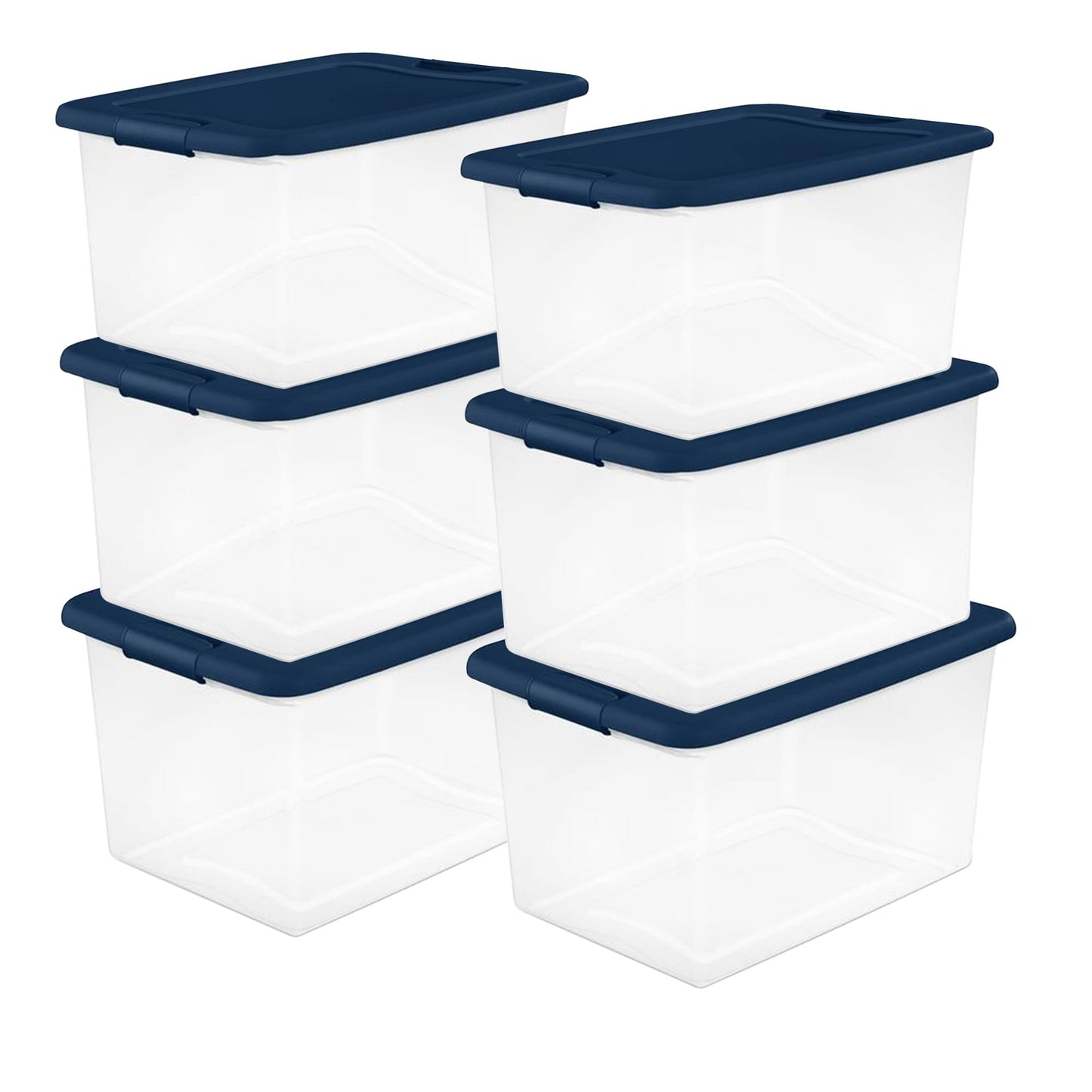 64QT Stackable Clear Storage Bins with Lids