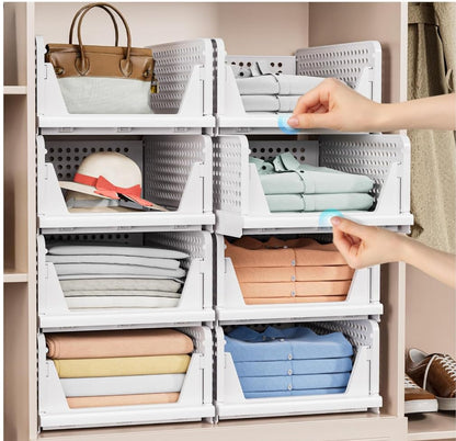 Stackable Closet Storage Bins Basket 5 Pack Organizer