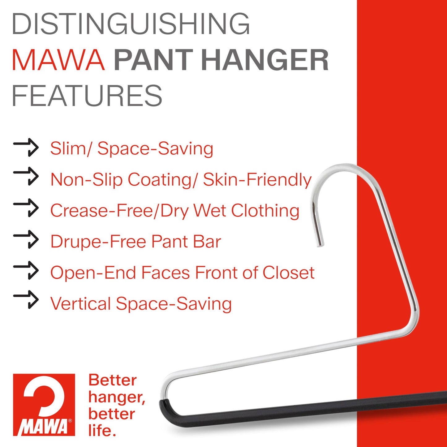 Non-Slip Space Saving Clothes Hangers with Rod 10-Pack