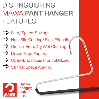 Non-Slip Space Saving Clothes Hangers with Rod 10-Pack