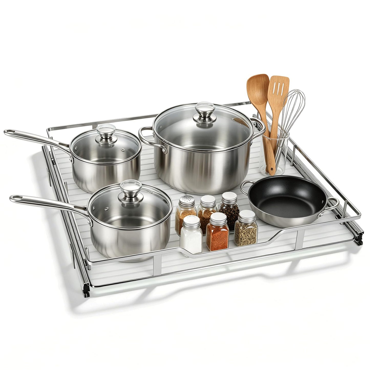 Pull Out Cabinet Organizer 20W x 21D Chrome