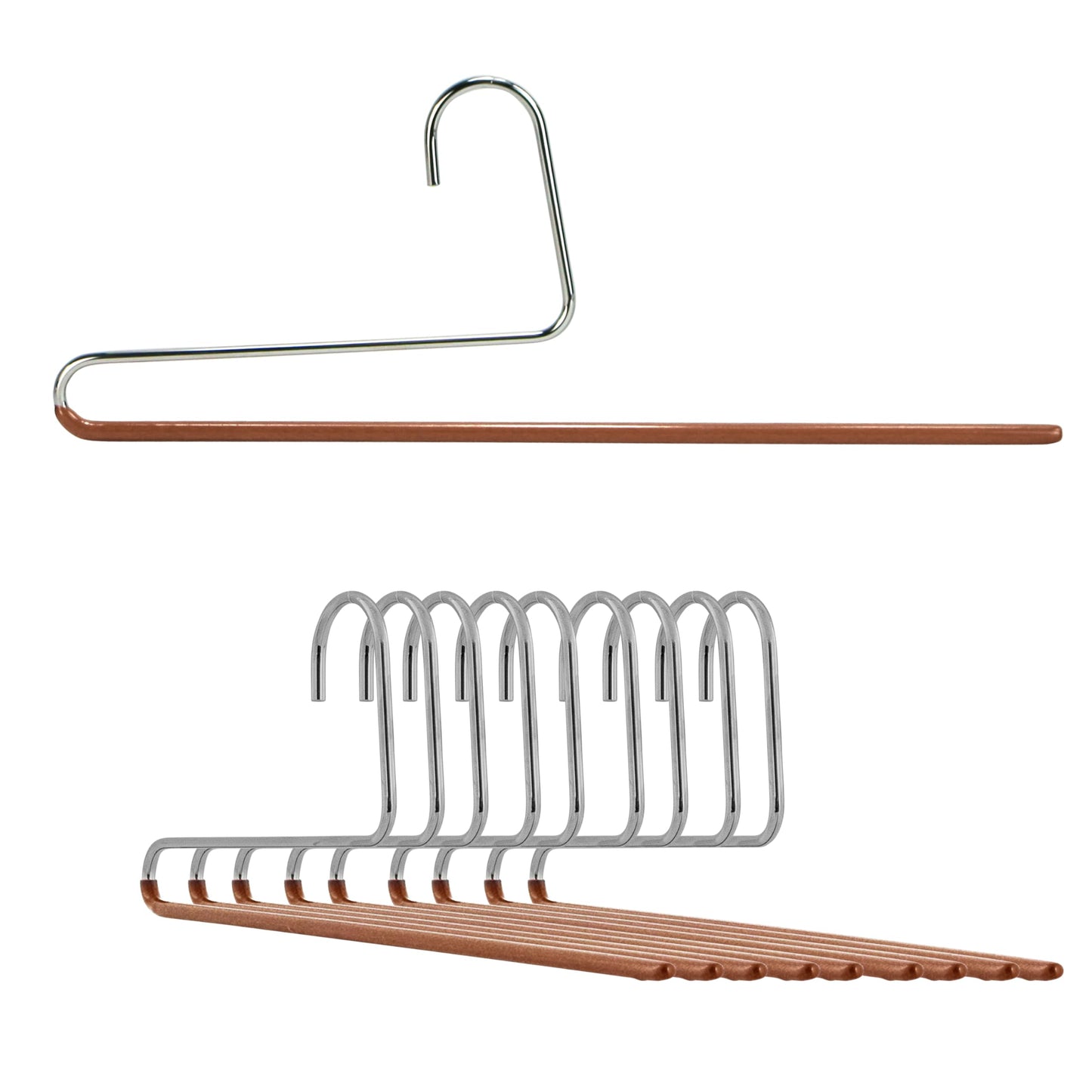 Non-Slip Space Saving Clothes Hangers with Rod 10-Pack