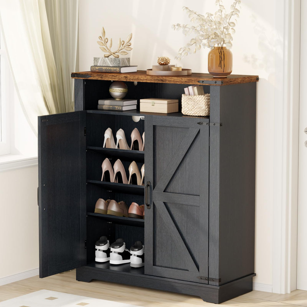5 Tier Shoe Storage Cabinet Farmhouse Shoe Rack