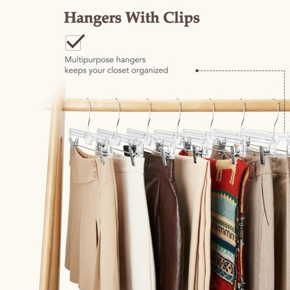 Clear Adjustable Clip Hangers for Pants Skirts Shorts