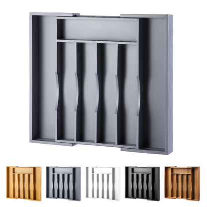 Oridom Expandable Bamboo Kitchen Drawer Organizer