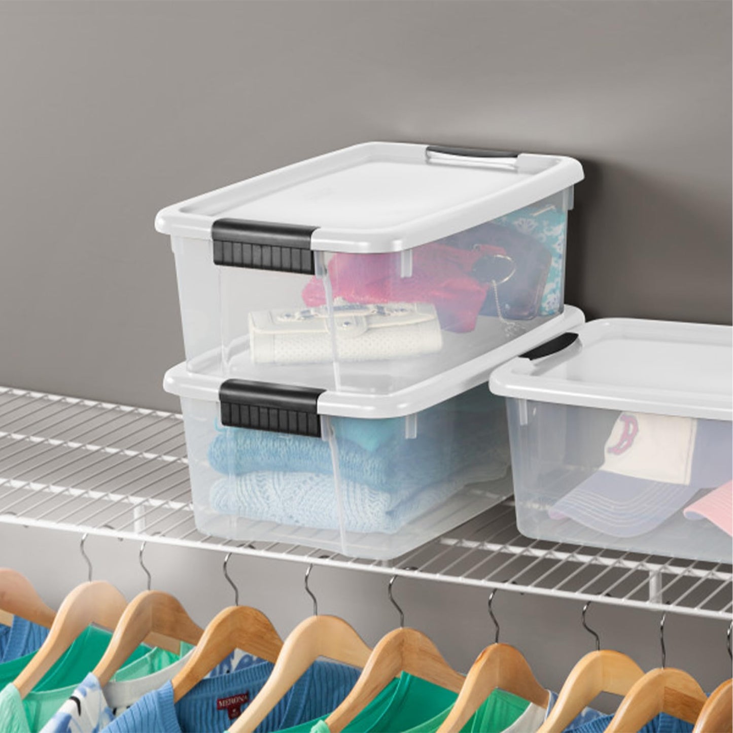 Stackable Clear Latching Storage Box Heavy Duty Organizer
