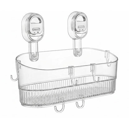 Suction Cup Shower Caddy Clear No Drill Bathroom Organizer