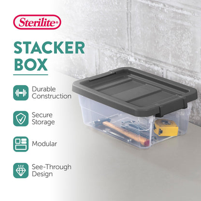 Stackable Clear Storage Bins with Latching Lids