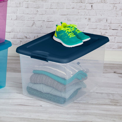 64QT Stackable Clear Storage Bins with Lids