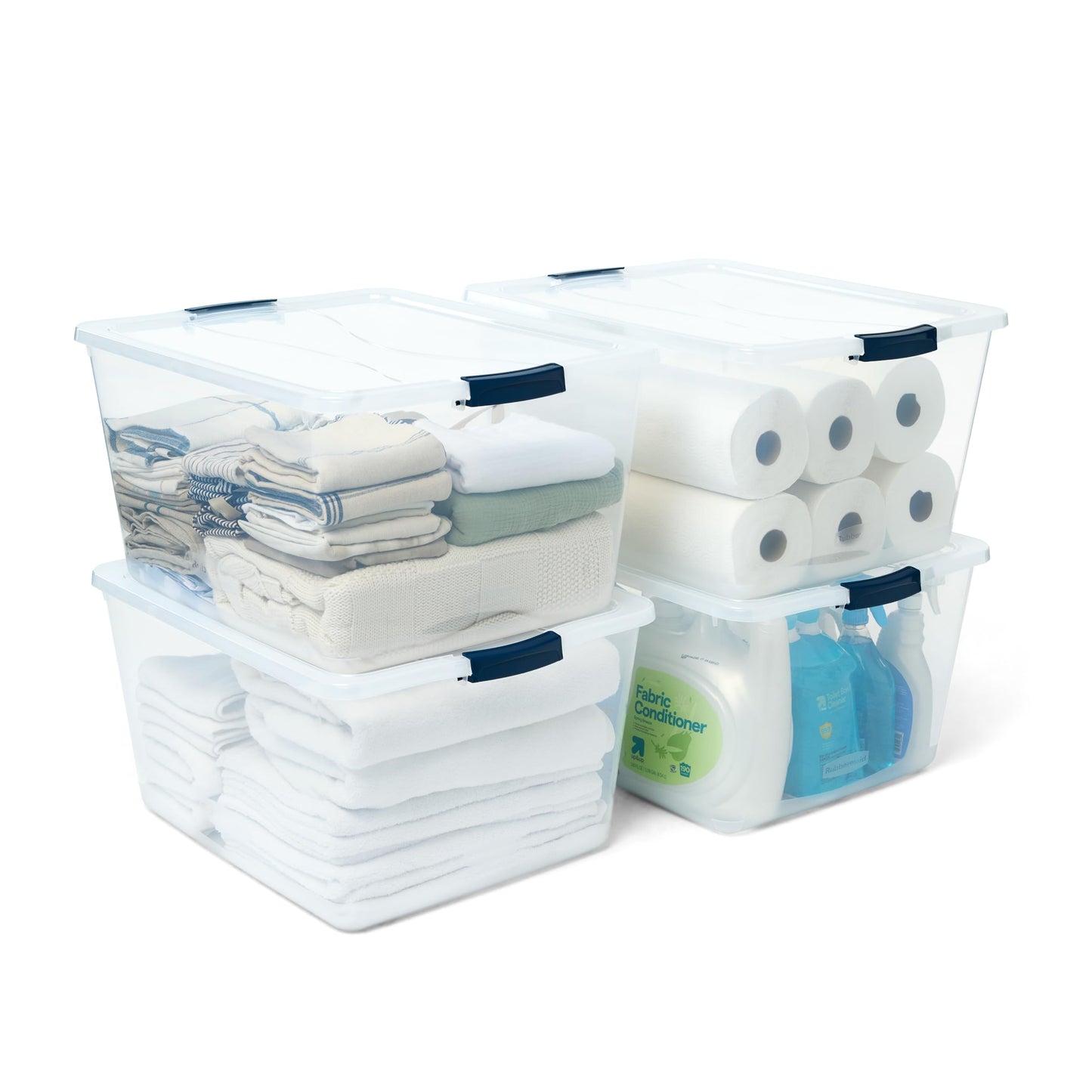 Large Clear Stackable Storage Container with Lid