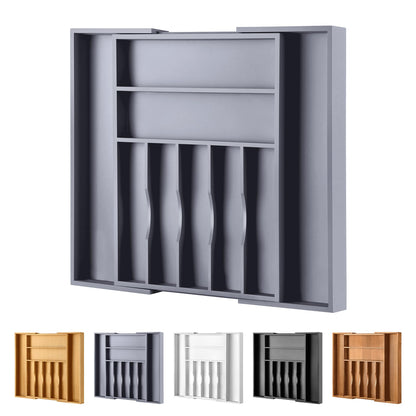 Oridom Expandable Bamboo Kitchen Drawer Organizer