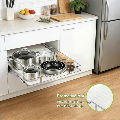 Pull Out Cabinet Organizer 20W x 21D Chrome