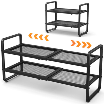 Expandable Stackable Metal Shoe Rack Organizer Shelf