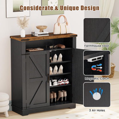 5 Tier Shoe Storage Cabinet Farmhouse Shoe Rack