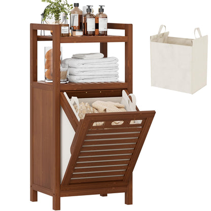 Tilt Out Laundry Hamper Cabinet with Storage