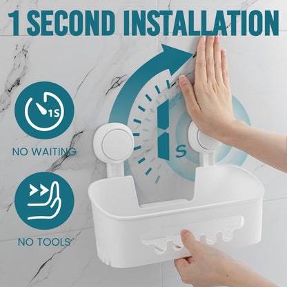 Suction Cup Shower Caddy 2 Pack No Drill Bathroom Organizer