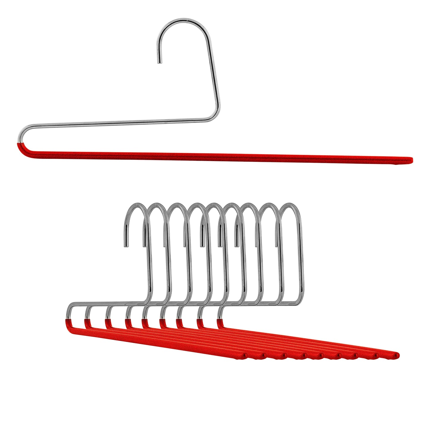 Non-Slip Space Saving Clothes Hangers with Rod 10-Pack