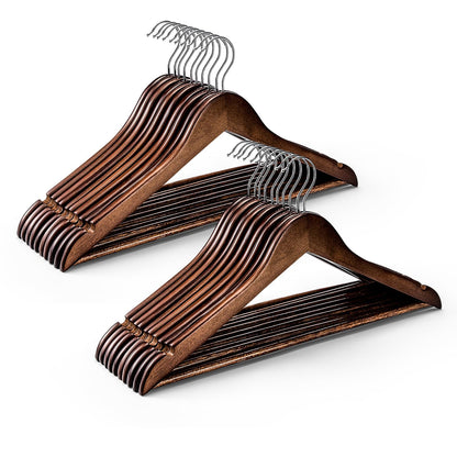 Wooden Suit Hangers 10-30 Pack Space Saving Design