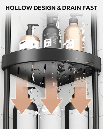 Corner Shower Caddy Adjustable Rustproof Aluminum Organizer