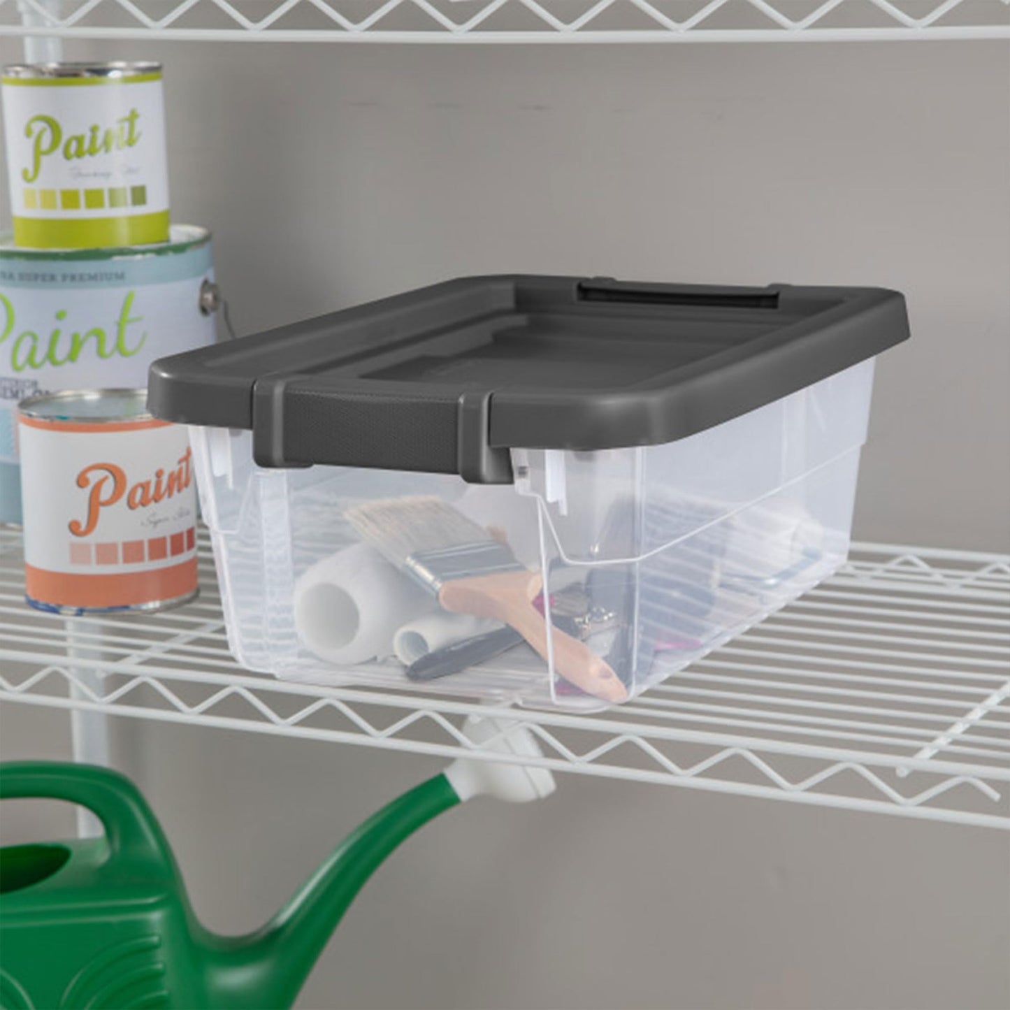 Stackable Clear Storage Bins with Latching Lids