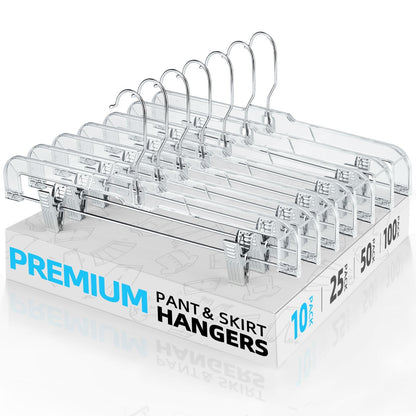 Clear Adjustable Clip Hangers for Pants Skirts Shorts