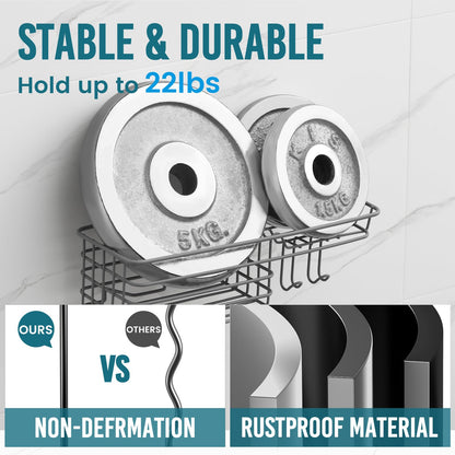 TAILI Suction Shower Caddy with 4 Hooks