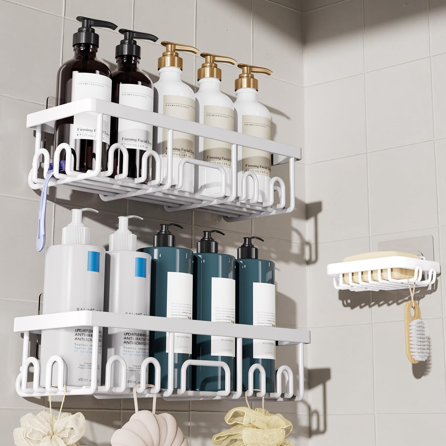 Stackable Shower Caddy Bathroom Organizer No Drill