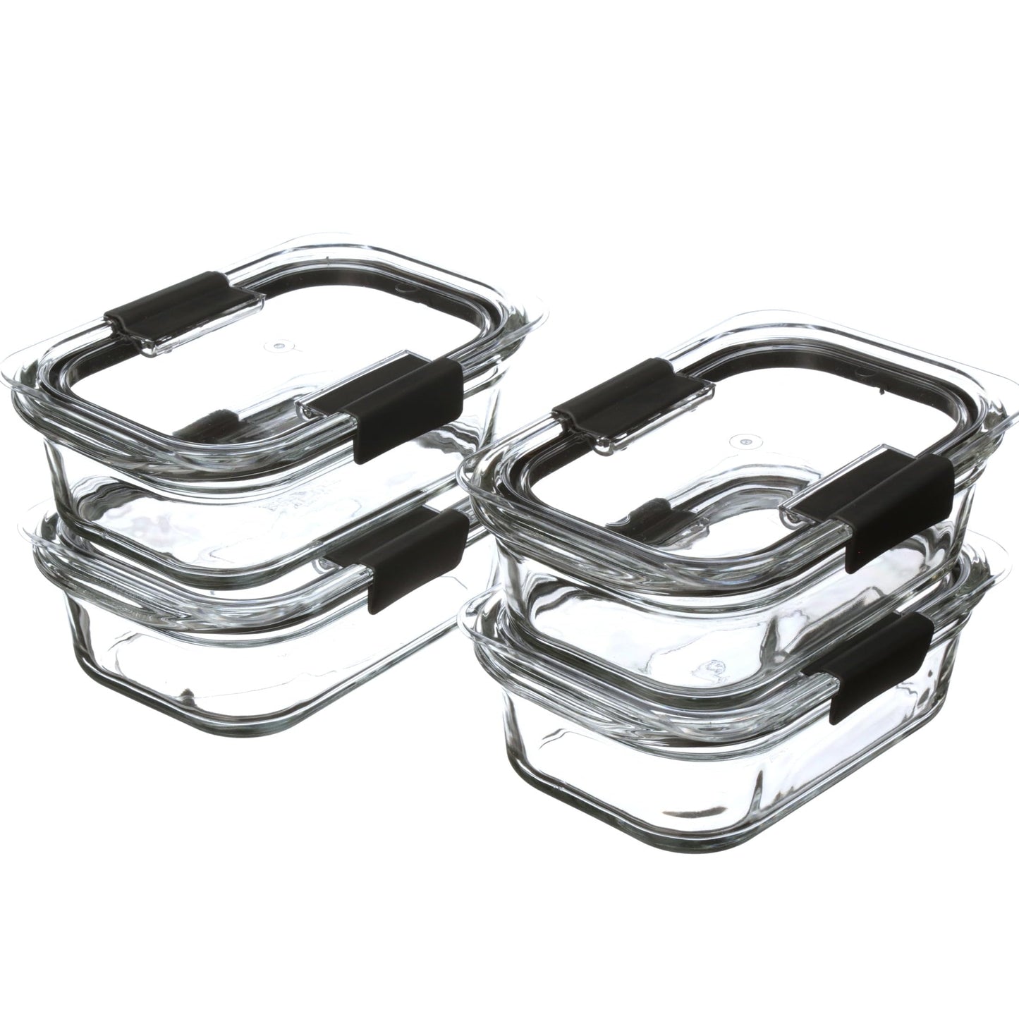 Glass Food Storage Containers Set Assorted Sizes Leak Proof Clear