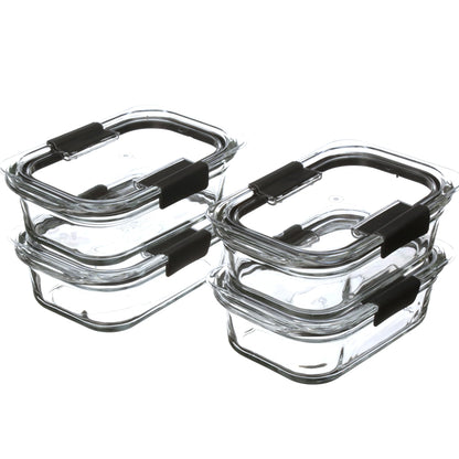 Glass Food Storage Containers Set Assorted Sizes Leak Proof Clear