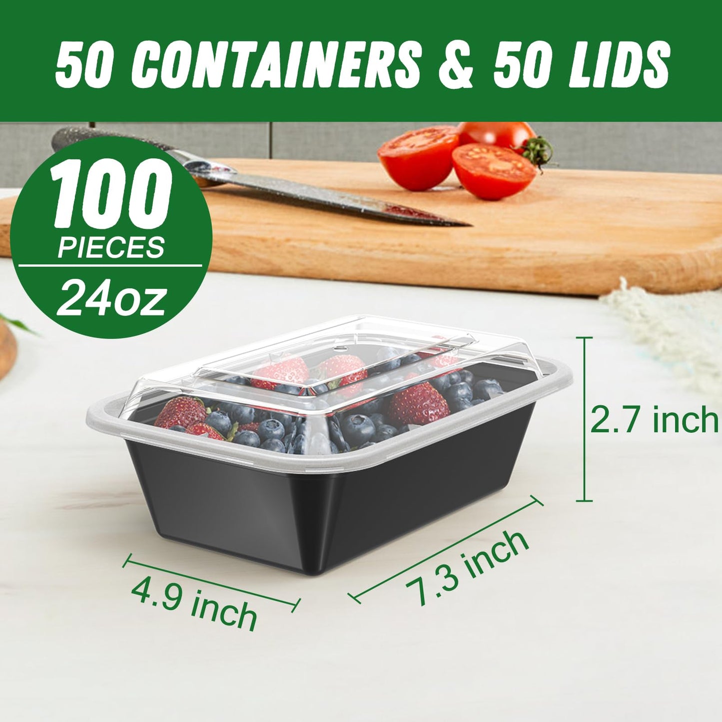 Meal Prep Containers with Lids Multi Size 24–38 oz
