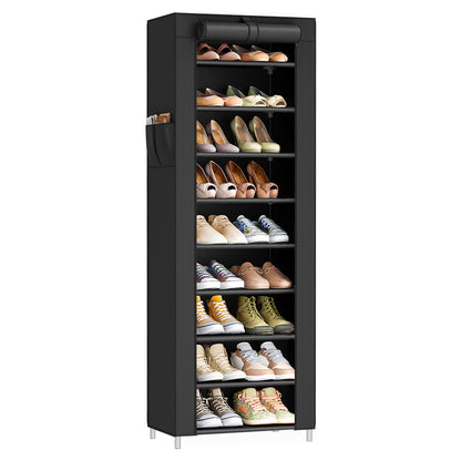 SONGMICS 10-Tier Shoe Rack, Shoe Organizer with Dustproof Cover,