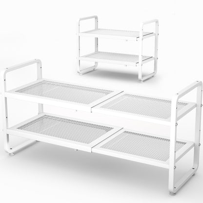 Expandable Stackable Metal Shoe Rack Organizer Shelf