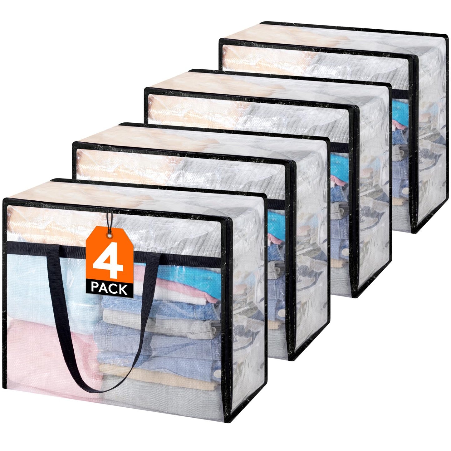 Clear Blanket Storage Bag Foldable Zipper Organizer