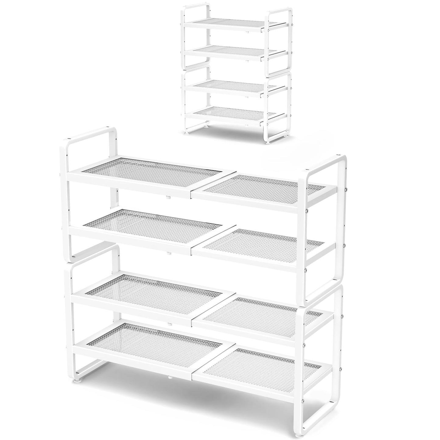 Expandable Stackable Metal Shoe Rack Organizer Shelf