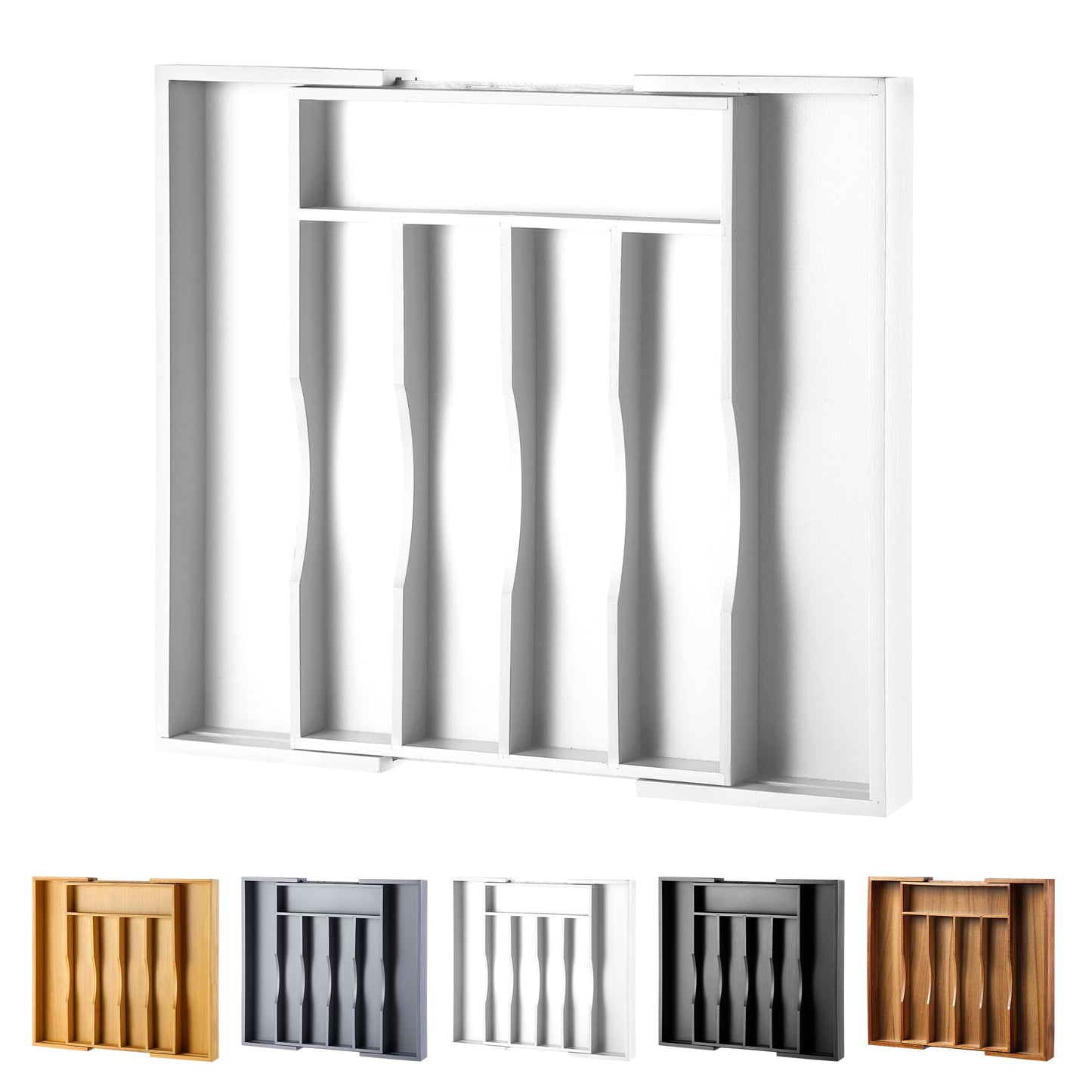 Oridom Expandable Bamboo Kitchen Drawer Organizer
