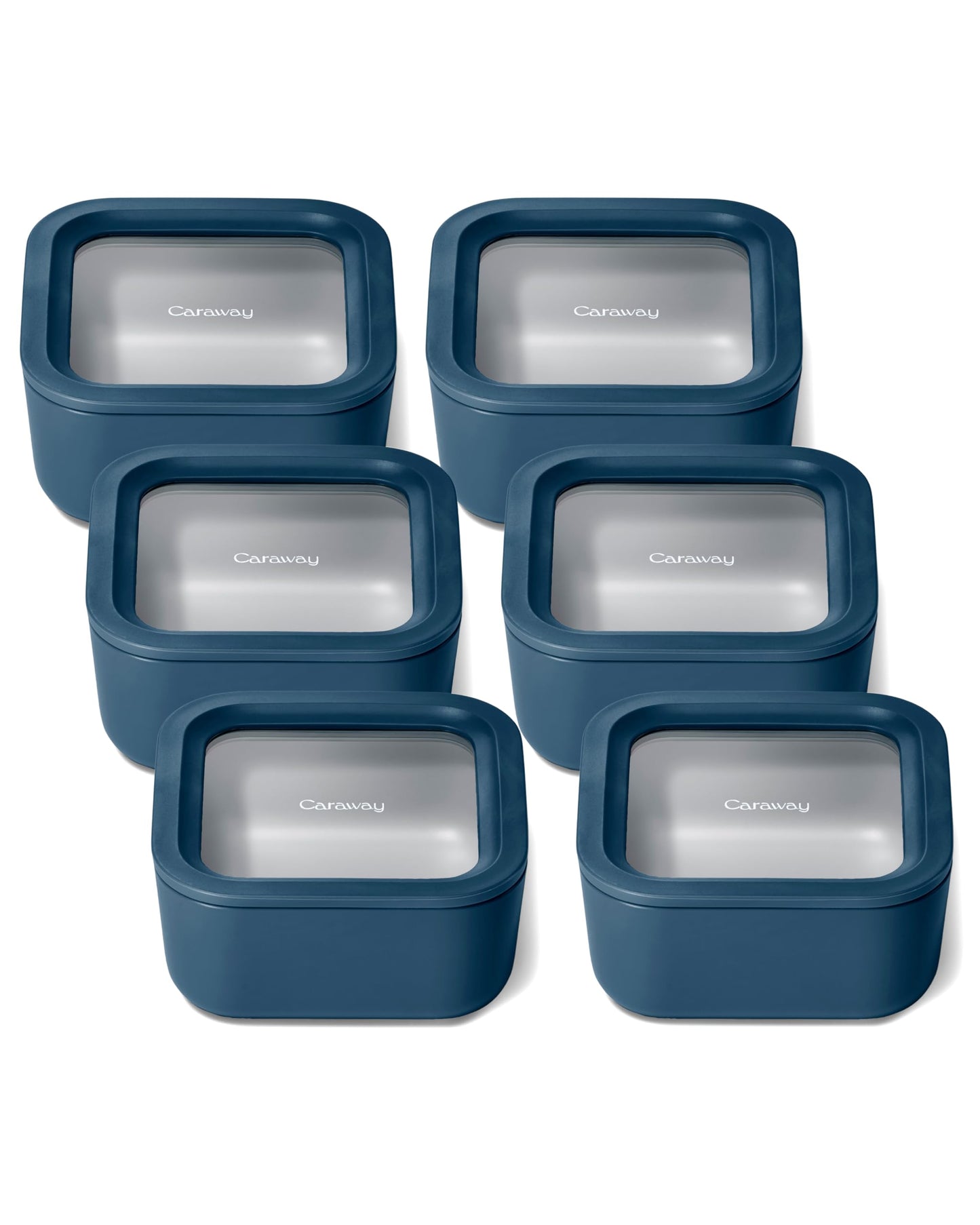 Glass Food Storage Set Ceramic Coated Lids Microwave Safe