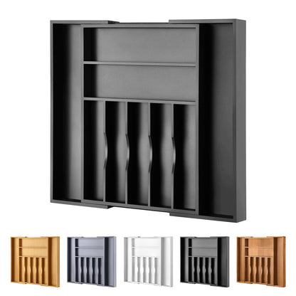 Oridom Expandable Bamboo Kitchen Drawer Organizer