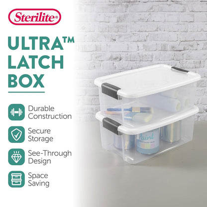 Stackable Clear Latching Storage Box Heavy Duty Organizer